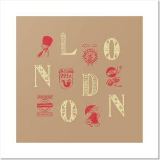 London Alphabets - Paper Brown Posters and Art